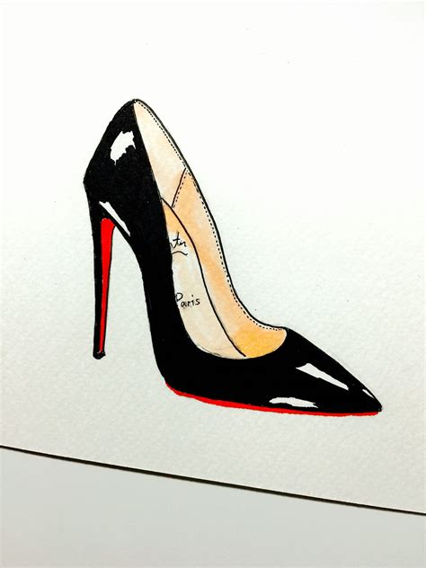 illustration louboutin prada versace moschino shoes